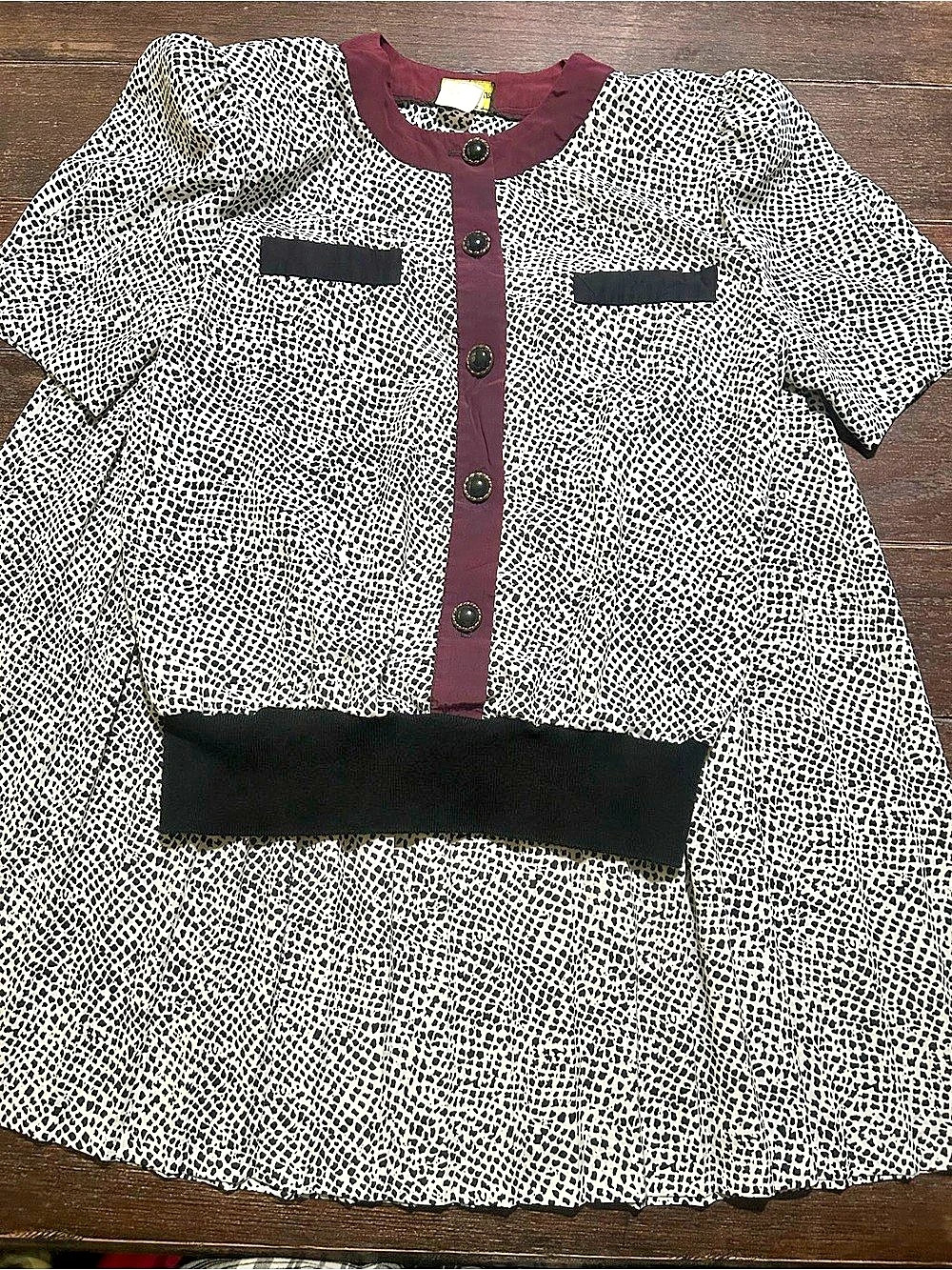 Vintage Stuart Alan Women's Animal Print Skirt Set Size 14 Like New
